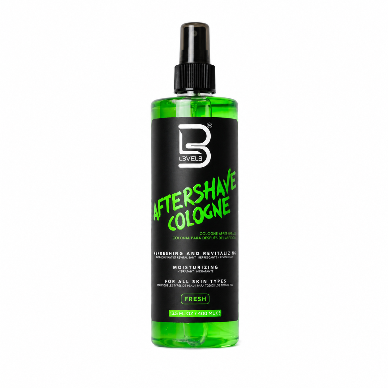 L3VEL3 After Shave Cologne product image for professional barber grooming and finishing service.