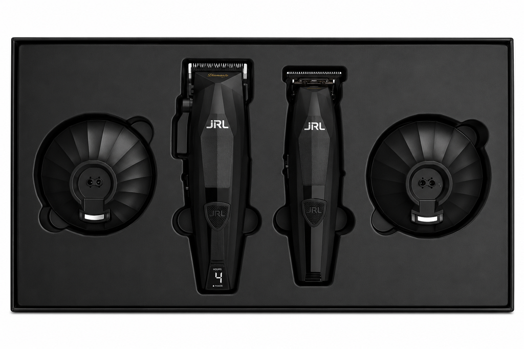 JRL Diamante clipper and trimmer set product image for professional barber station setup.