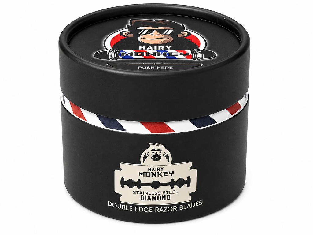 Hairy Monkey Diamond stainless steel double edge razor product image for shaving service.