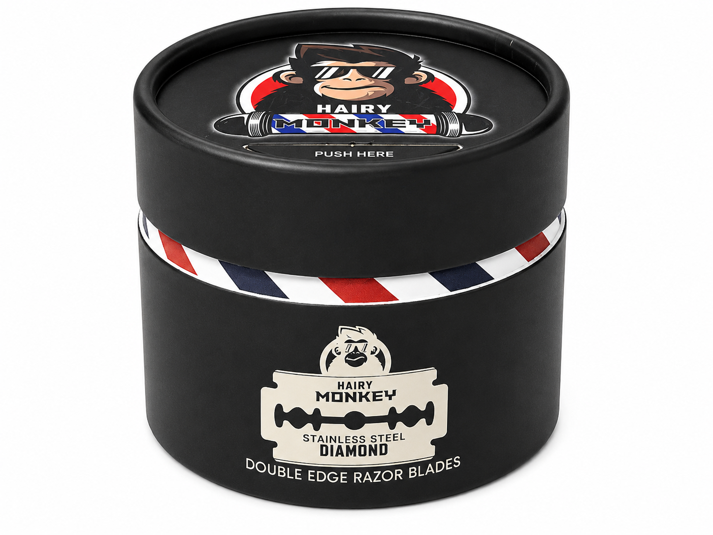 Hairy Monkey Diamond stainless steel double edge razor product image for shaving service.