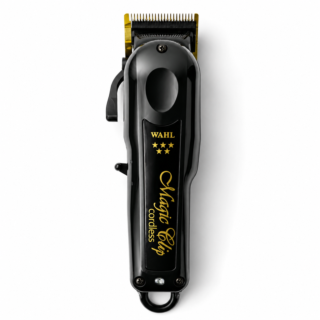 Wahl Professional 5 Star Magic Clip cordless clipper in black product image for barber cutting work.