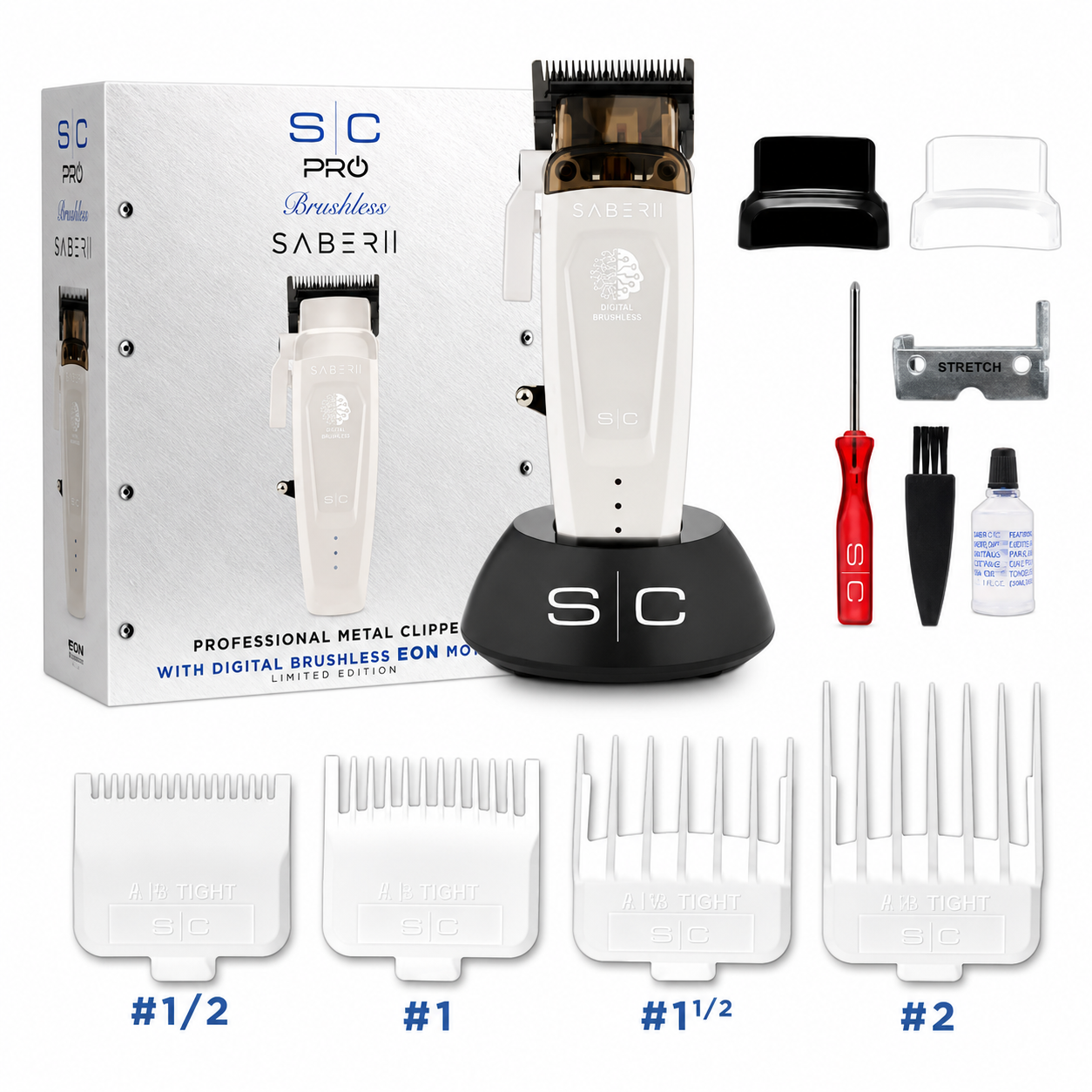 StyleCraft Saber 2.0 Cordless Modular Clipper in White product image