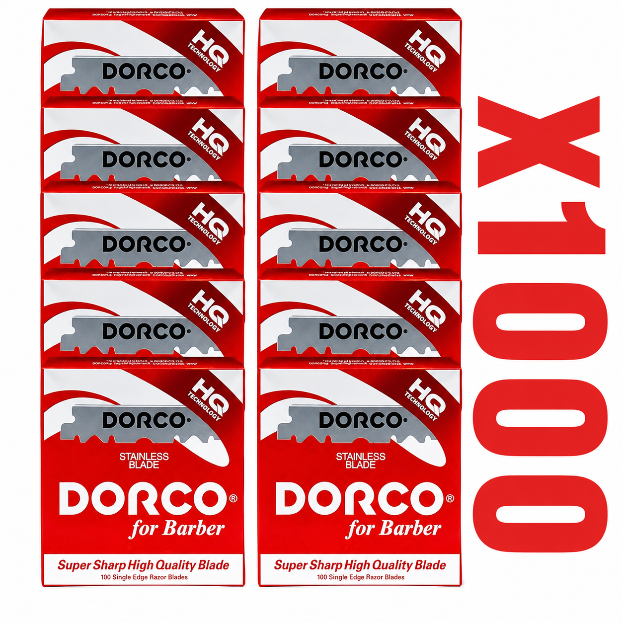 Dorco Half Blade Single Edge Blades 100 Count product image for shaving and barber razor service.
