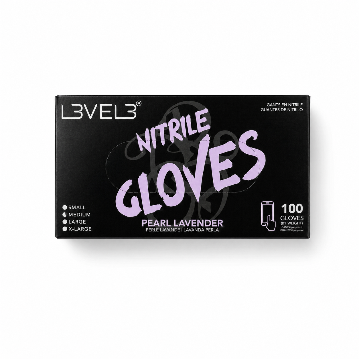 L3VEL3 professional powder-free barber nitrile gloves product image for shop sanitation and service work.