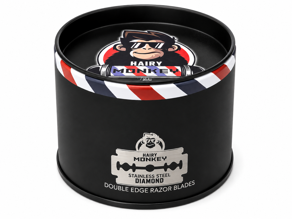 Hairy Monkey Diamond stainless steel double edge razor product image for shaving service.