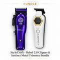 StyleCraft Rebel 2.0 Clipper and Instinct Metal Trimmer Bundle