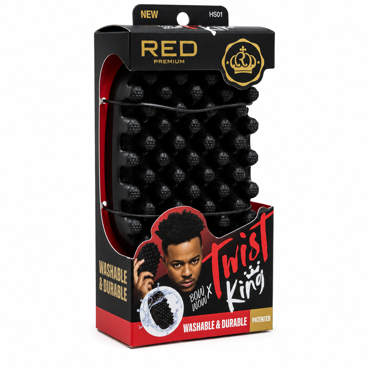 Red Premium Twist King Brush BowWow X hair brush product image.