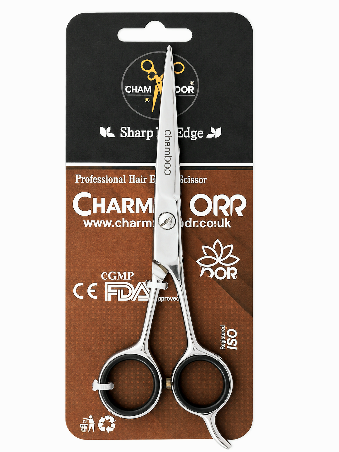 Chamdor Barber Scissors product image for barber and stylist cutting work.