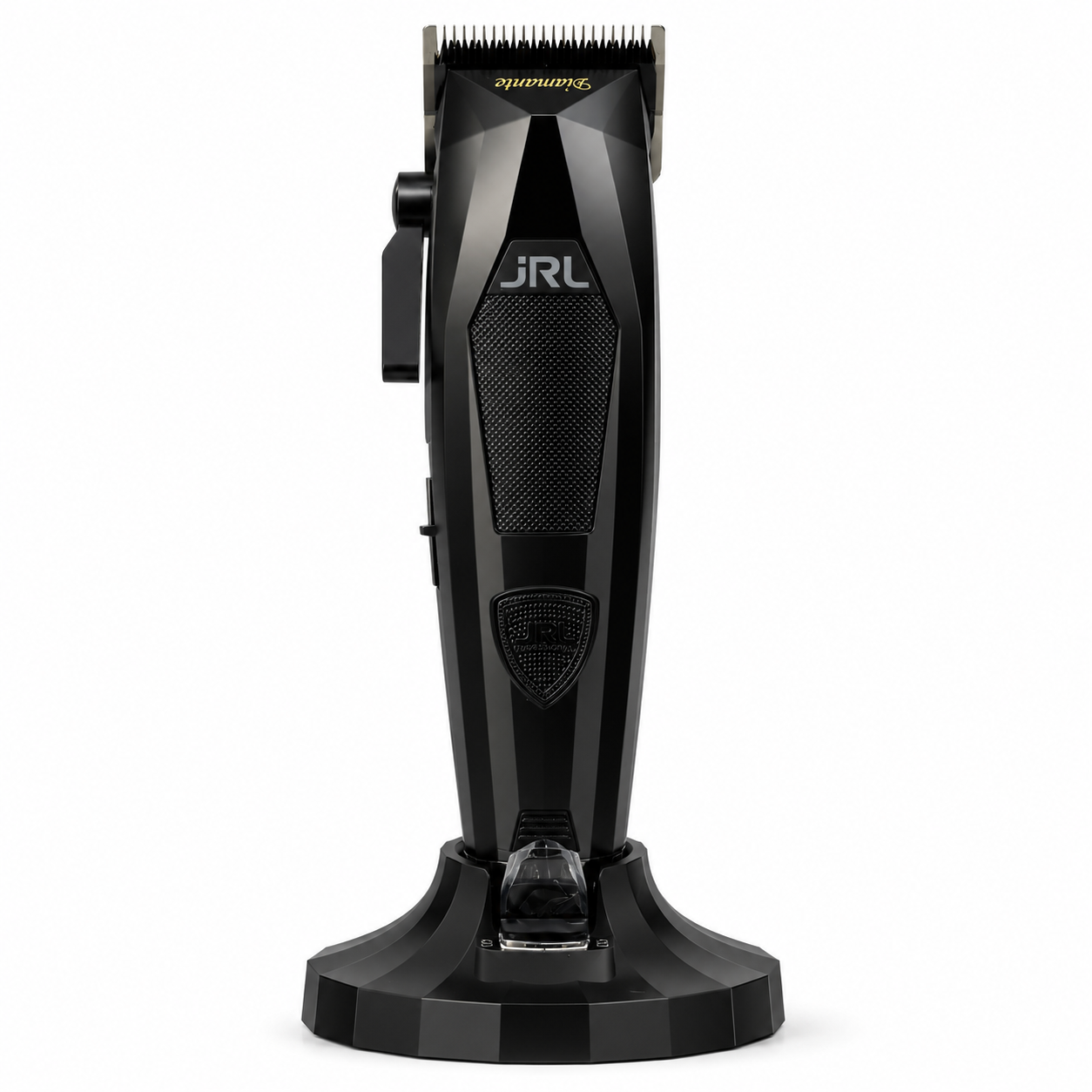 JRL Diamante black professional barber clipper with product packaging