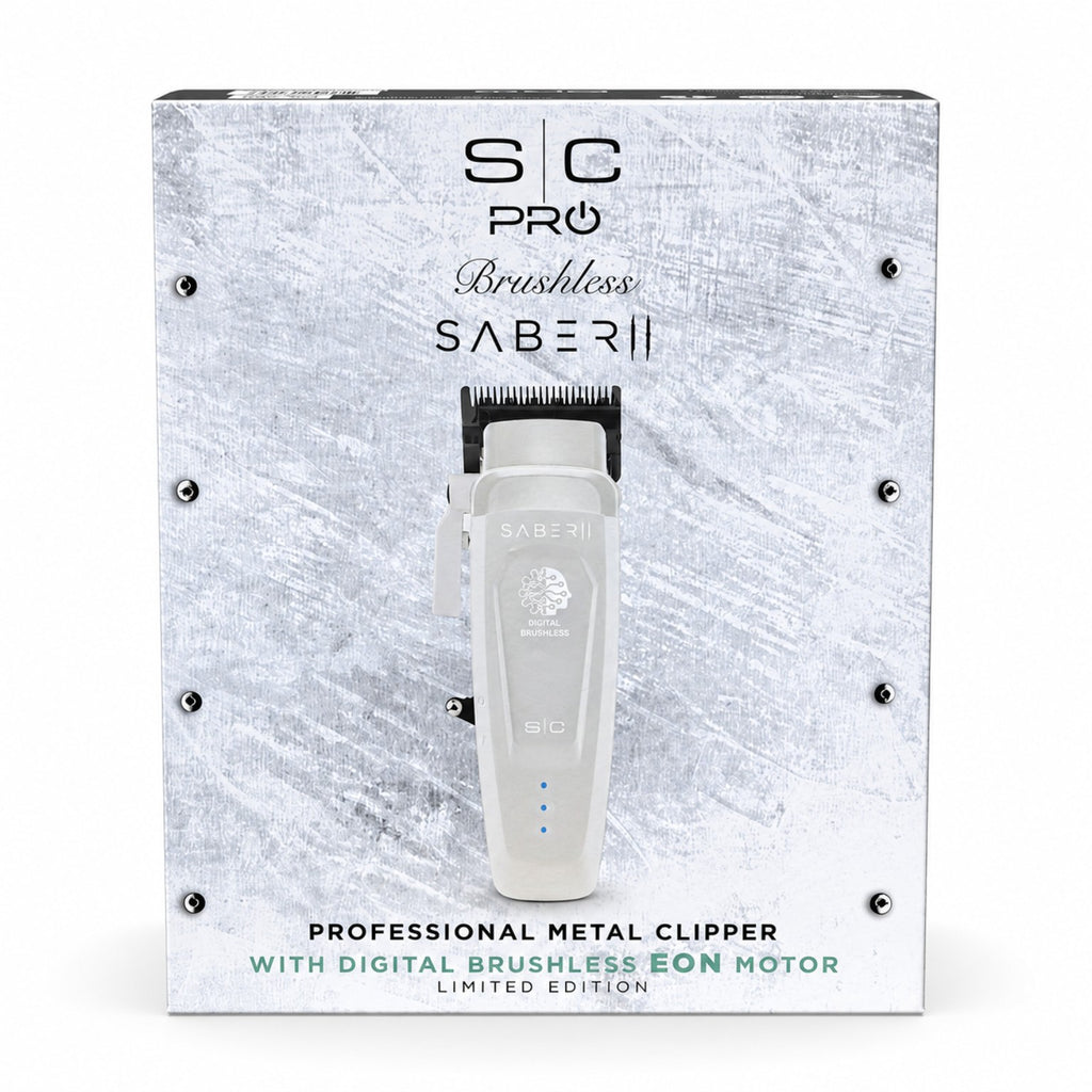 StyleCraft Saber 2.0 Cordless Modular Clipper in White retail box
