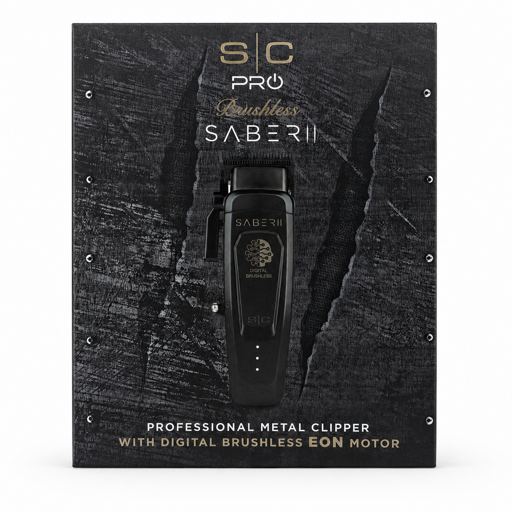 StyleCraft Saber II Professional Metal Clipper in Black retail box