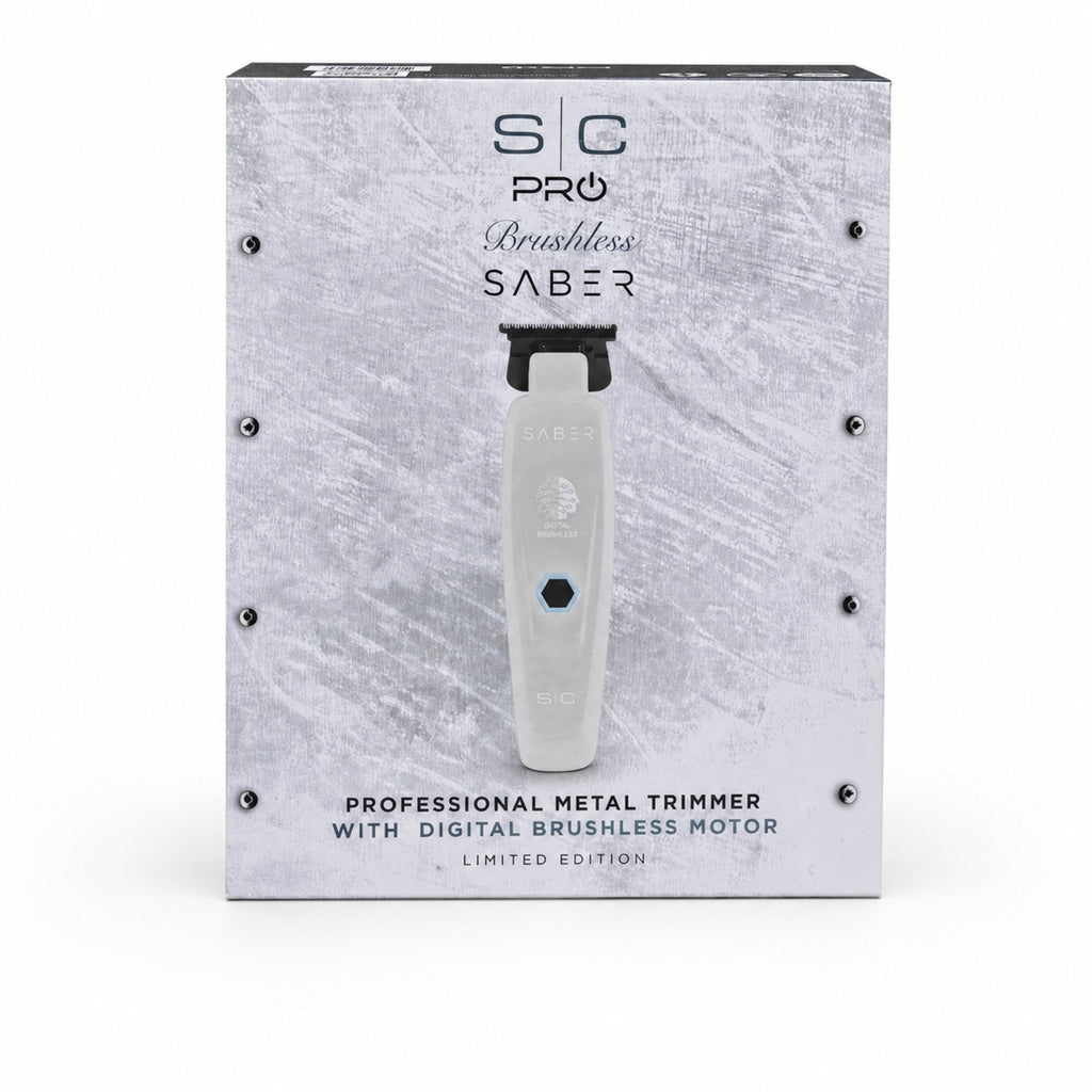 StyleCraft Saber Professional Hair Trimmer in White retail box