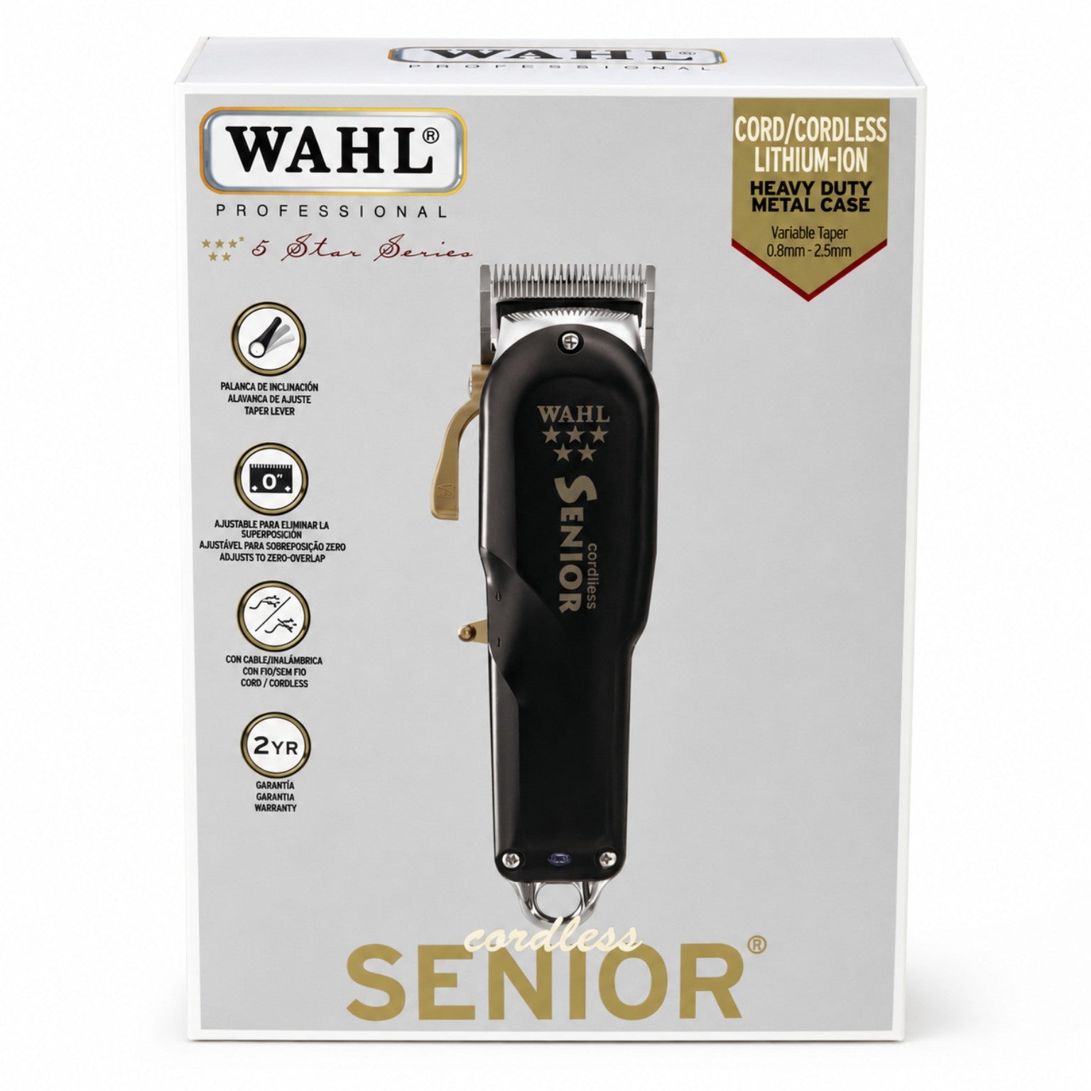 Wahl Professional 5-Star Cordless Senior cord and cordless clipper retail box