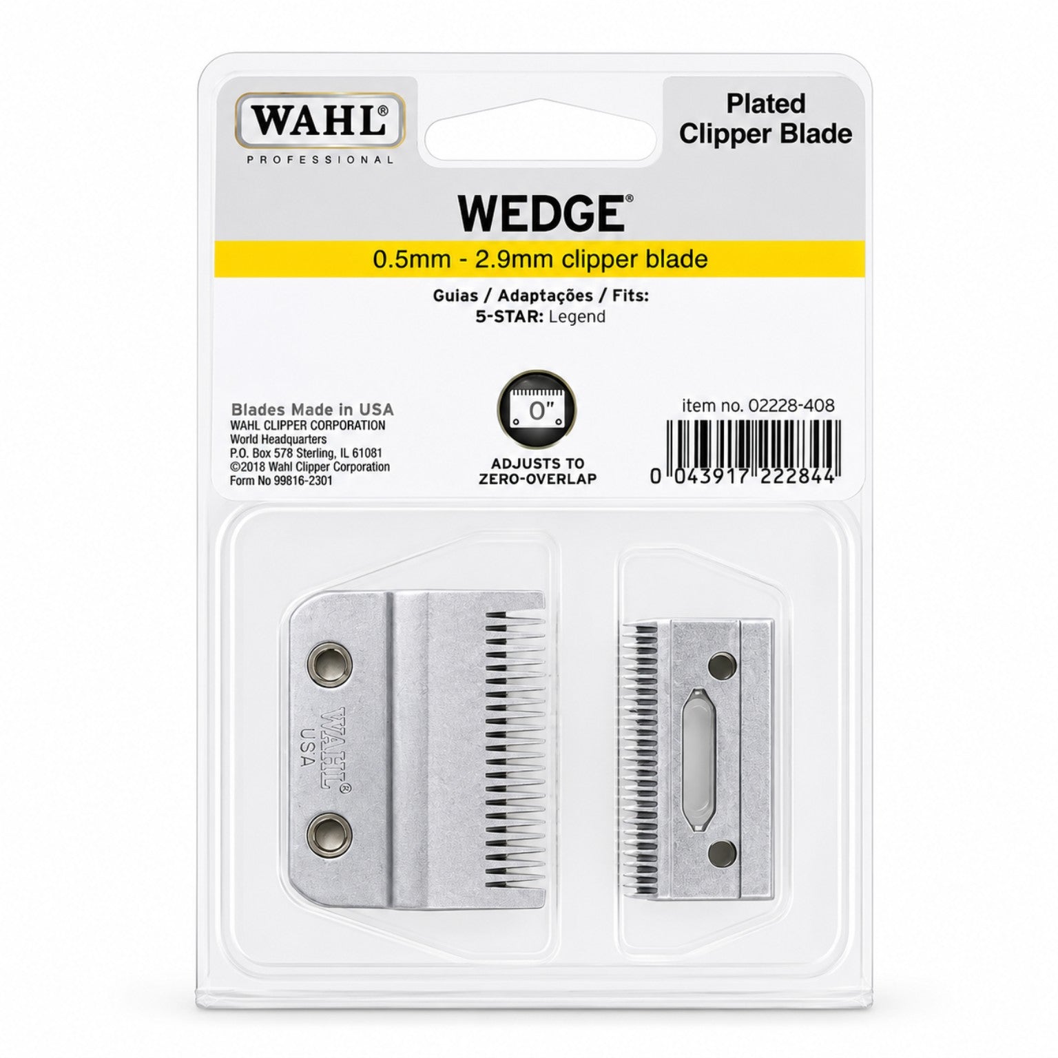 Wahl Professional Wedge replacement clipper blade set 02228-408 in retail package